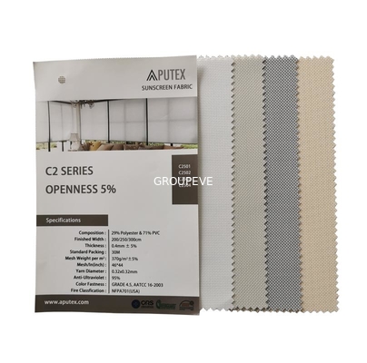 comprar Telas das cortinas de rolo do poliéster da abertura 370g 30% dos obturadores 5% da luz solar e do PVC de 70% para o tratamento de janela Fabricação em linha