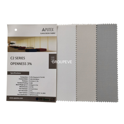 comprar Branco Beige Cinza 3% Transparência 30% Poliéster E 70% PVC Solar Screen Roller Blinds Tecidos Fabricação em linha