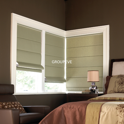 comprar Corda do grânulo do OEM Roman Blinds Fabric Waterproof Office Roman Blinds Roller Shade With Fabricação em linha