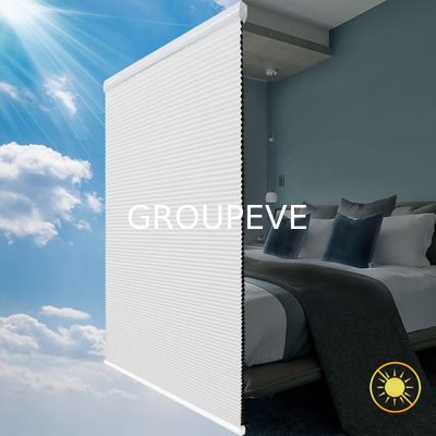 Favo de mel vertical tela cega motorizada não tecida do escurecimento da janela da cortina