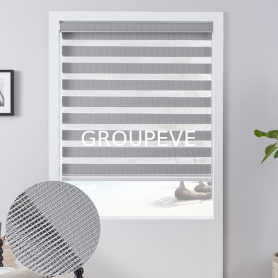 comprar Cortinas 100% da zebra do poliéster com semi as listras da textura do escurecimento para Windows Fabricação em linha
