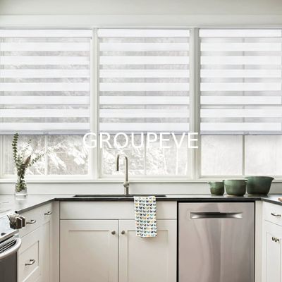 100% poliéster Semi Window Blackout Jacquard Zebra Substituição de tecido Roller Blinds Shades Shades Protetor solar Zebra Tecido