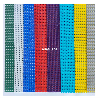 Bom preço. O PVC 1000D roxo amarelo branco revestiu o poliéster Mesh Fabric Mesh Cloth 9x12 on-line