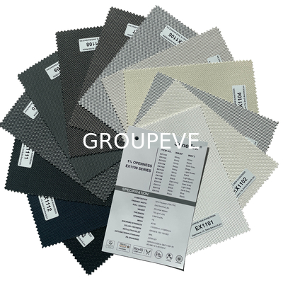 Bom preço. 1% de abertura Exterior Poliéster Solar e PVC Roller Blinds Tecidos Para Tratamento de Janela on-line