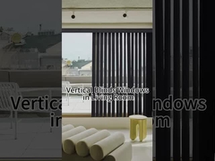 Janela de privacidade vertical comercial, cortinas de sol elegantes e sombras de tecido de rolo